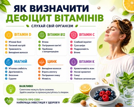 Як визначити дефіцит вітамінів