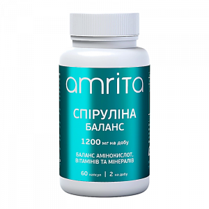 Баланс витаминов,аминокислот и витаминов. Спирулина 60 капс. Амрита