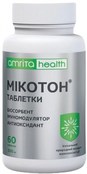 Микотон , 60 табл. По 500 мг. Тройная Сила- Меланин+ Хитин+ b глюканы. 100% Original